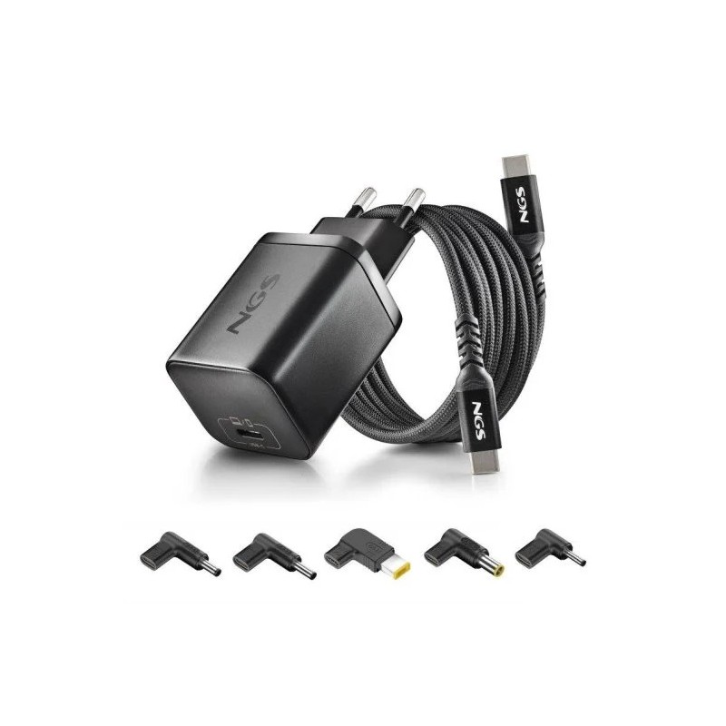 Cargador de Portátil Lenovo NGS Bud Gan USB-C 65W 5 Conectores + Cable 1.5M USB-C Black Cargador de Portátil Lenovo NGS Bud Gan USB-C 65W 5 Conectores + Cable 1.5M USB-C Black