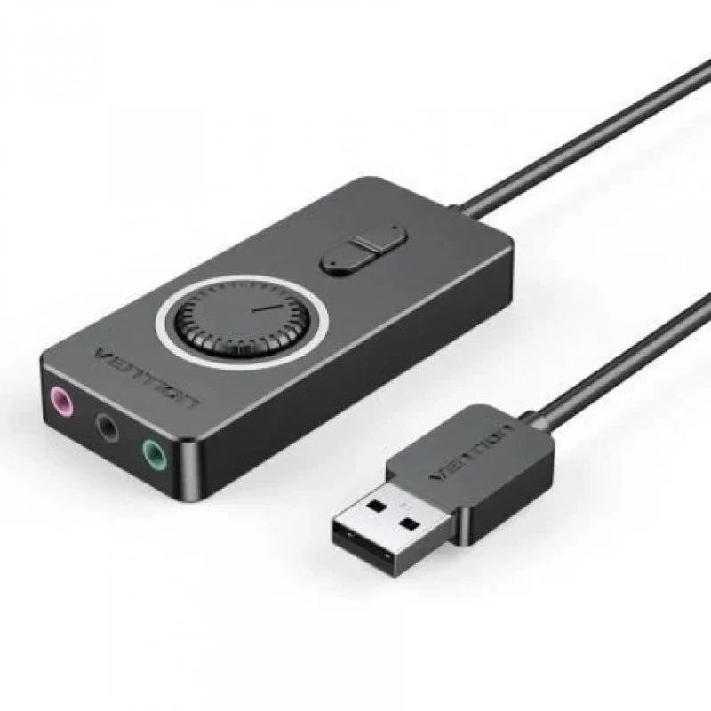 Tarjeta de Sonido Vention Cdrbb USB 2.0/X3 Jack 3.5MM Tarjeta de Sonido Vention Cdrbb USB 2.0/X3 Jack 3.5MM