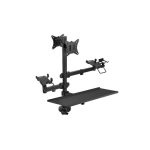 Soporte de Mesa TooQ Monitor + Impresora + Terminal + Bandeja Teclado 17-32 2 Brazos Black