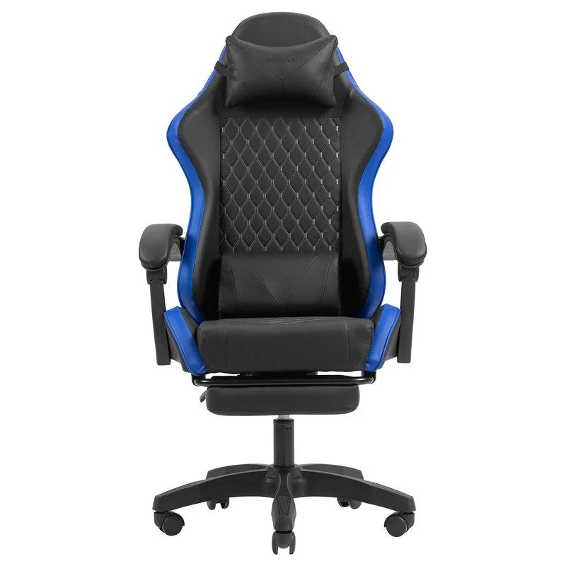 Silla Gaming Mars Gaming Mgc-x Ergonómico Reposapies Cuero Pu Blue/Black