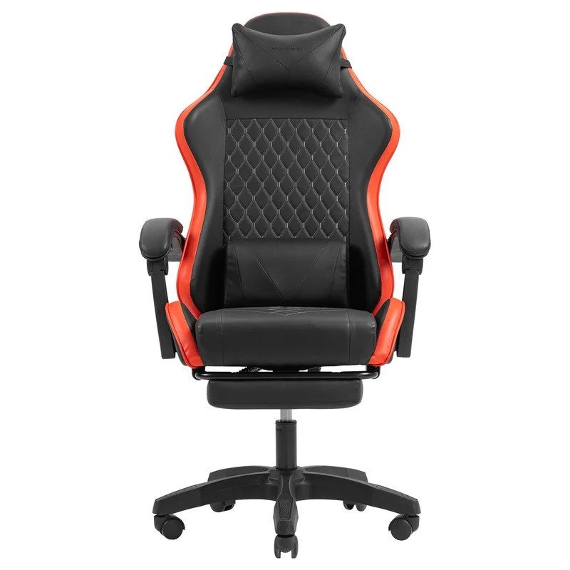 Silla Gaming Mars Gaming Mgc-x Ergonómico Reposapies Cuero Pu Red/Black