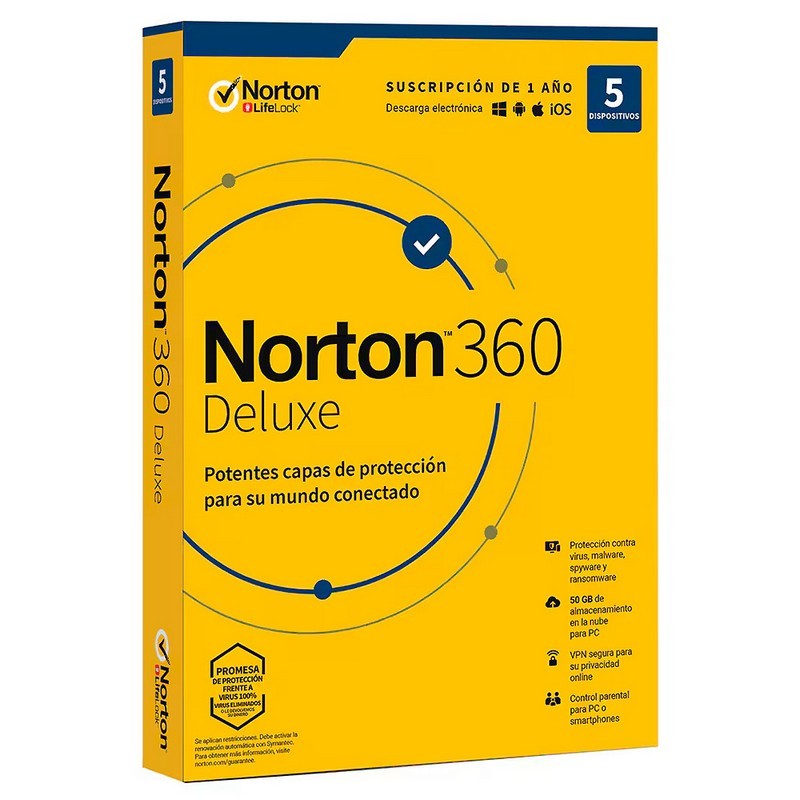 Norton 360 Deluxe 50GB Es 1 User 5 Device 1 Año L. Electrónica Norton 360 Deluxe 50GB Es 1 User 5 Device 1 Año L. Electrónica