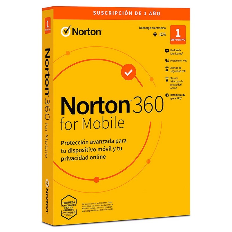Norton 360 Mobile Es 1 User 1 Device 1 Año L. Electrónica Norton 360 Mobile Es 1 User 1 Device 1 Año L. Electrónica
