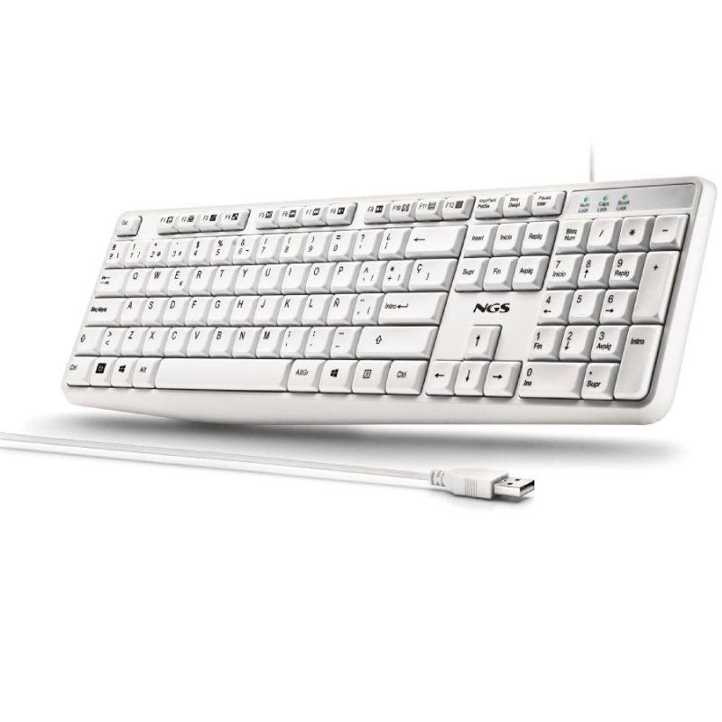 Teclado NGS Heritagespanish USB Multimedia White Teclado NGS Heritagespanish USB Multimedia White
