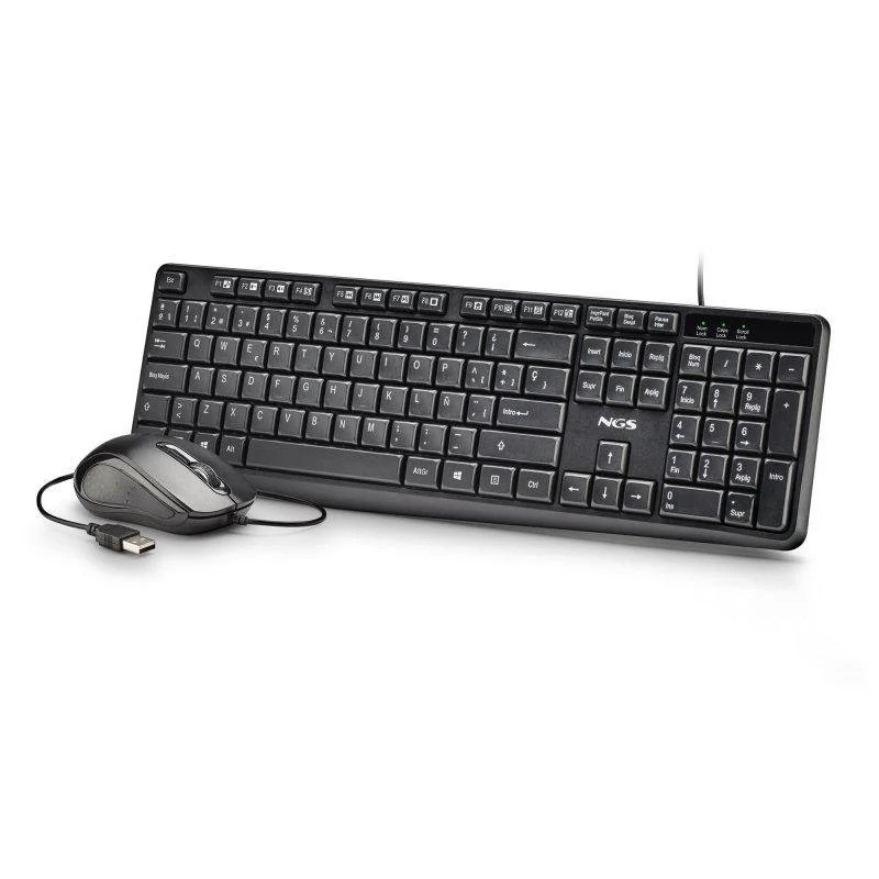 Teclado + Ratón NGS Cocoakit V2 USB Multimedia Black Teclado + Ratón NGS Cocoakit V2 USB Multimedia Black