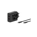 Cargador de Pared Motorola Turbopower Gan X2 USB-C 125W 20V/6.25A Black + Cable USB-C 1M