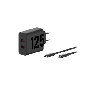 Cargador de Pared Motorola Turbopower Gan X2 USB-C 125W 20V/6.25A Black + Cable USB-C 1M