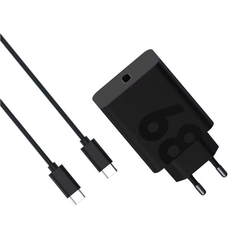 Cargador de Pared Motorola Turbopower Gan USB-C 68W 20V/3.4A Black + Cable USB-C 1M