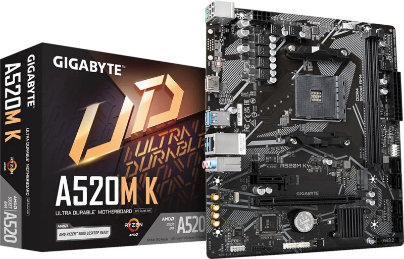 Placa Base Gigabyte GA-A520M-K AMD AM4 HDMI + VGA