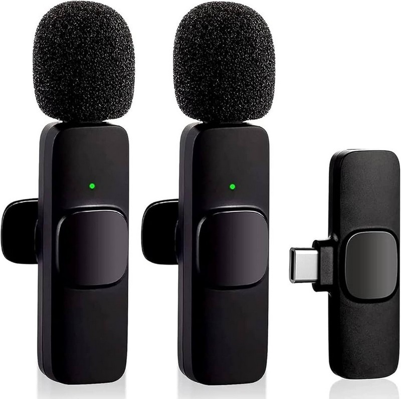Micrófono Receptor Oneway USB C Lavalier 2 Microfonos Pinza Wireless