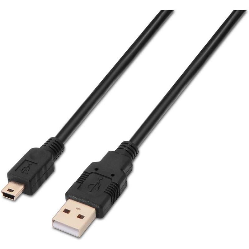 Cable USB AM/Mini B/M 1.8M Aisens Black Cable USB AM/Mini B/M 1.8M Aisens Black