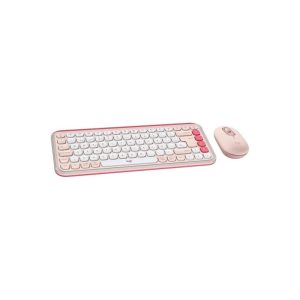 Teclado + Ratón Logitech Pop Icon Wireless Rose/White