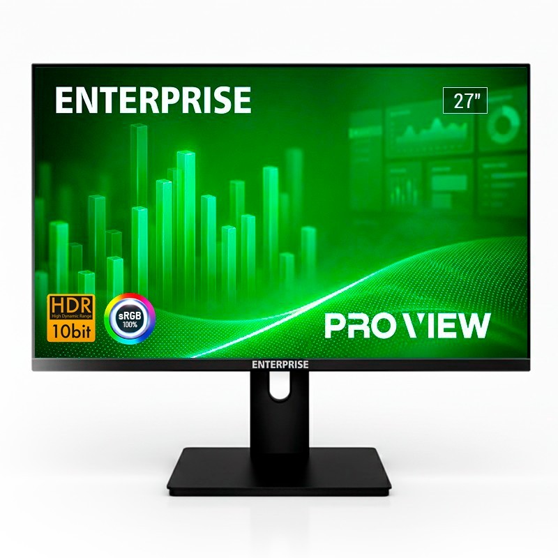 Monitor Enterprise Pro-view 27 IPS FHD 120HZ VGA + HDMI + DisplayPort Ergonómico Multimedia Vesa Ultra Thin Border Free 3YR Gar Monitor Enterprise Pro-view 27 IPS FHD 120HZ VGA + HDMI + DisplayPort Ergonómico Multimedia Vesa Ultra Thin Border Free 3YR Gar
