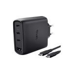 Cargador Trust Maxo 3XUSB-C 1XUSB-A 65W + Cable USB-C 2M Black