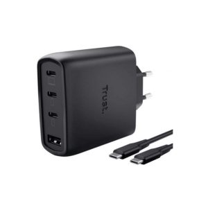 Cargador Trust Maxo 3XUSB-C 1XUSB-A 65W + Cable USB-C 2M Black