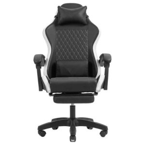 Silla Gaming Mars Gaming Mgc-x Ergonómico Reposapies Cuero Pu White/Black