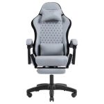 Silla Gaming Mars Gaming Mgc-x Ergonómico Reposapies Tela Pu Silver/Black