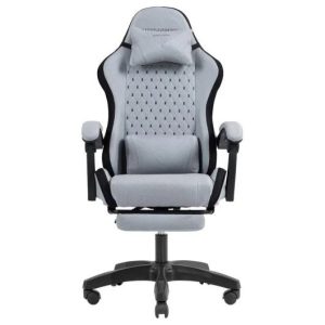 Silla Gaming Mars Gaming Mgc-x Ergonómico Reposapies Tela Pu Silver/Black