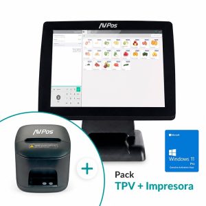 Pack TPV AVPOS K3000 15 I5/8GB/128GB/WIFI/BLUETOOTH/LAN 1000/W11P + TC15 USB
