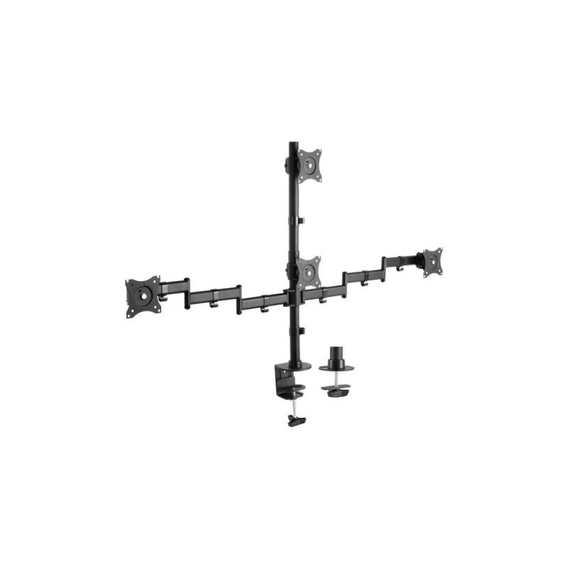 Soporte de Mesa para 4 TV/Monitor Aisens 13 - 27 2 Brazos Giratorio/Inclinable Hasta 8KG Black