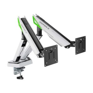 Soporte de Mesa Gaming para 2 TV/Monitor Aisens 17 - 38 2 Brazos Giratorio/Inclinable Hasta 16KG White