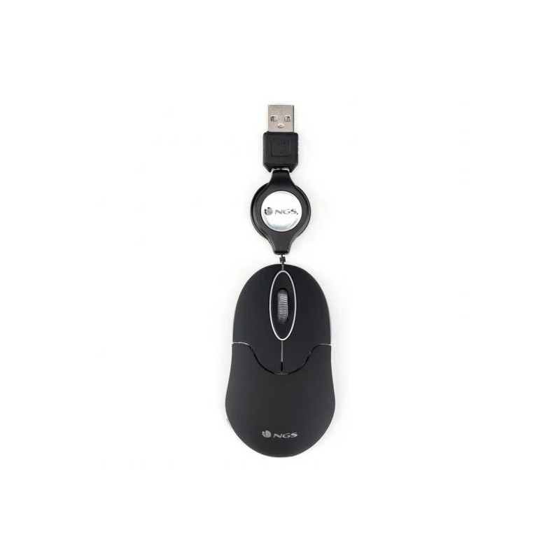 Ratón NGS Sinblack USB Óptico Retractil Black