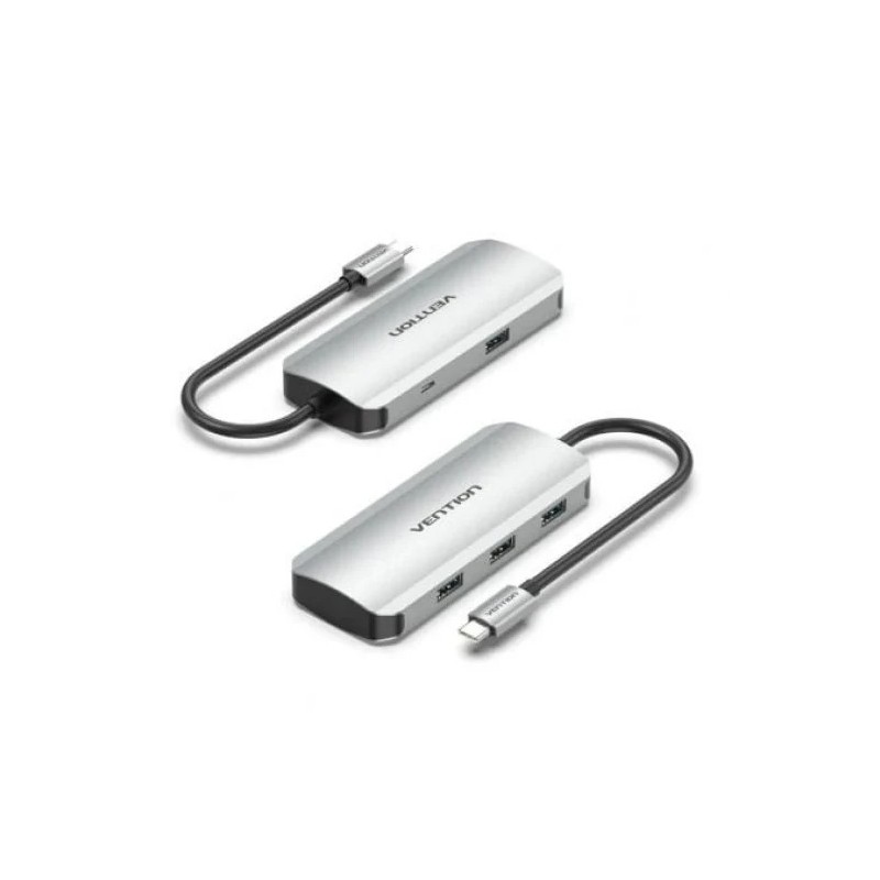Hub Vention USB-C 4 Puertos USB 3.0 / MicroUSB PD