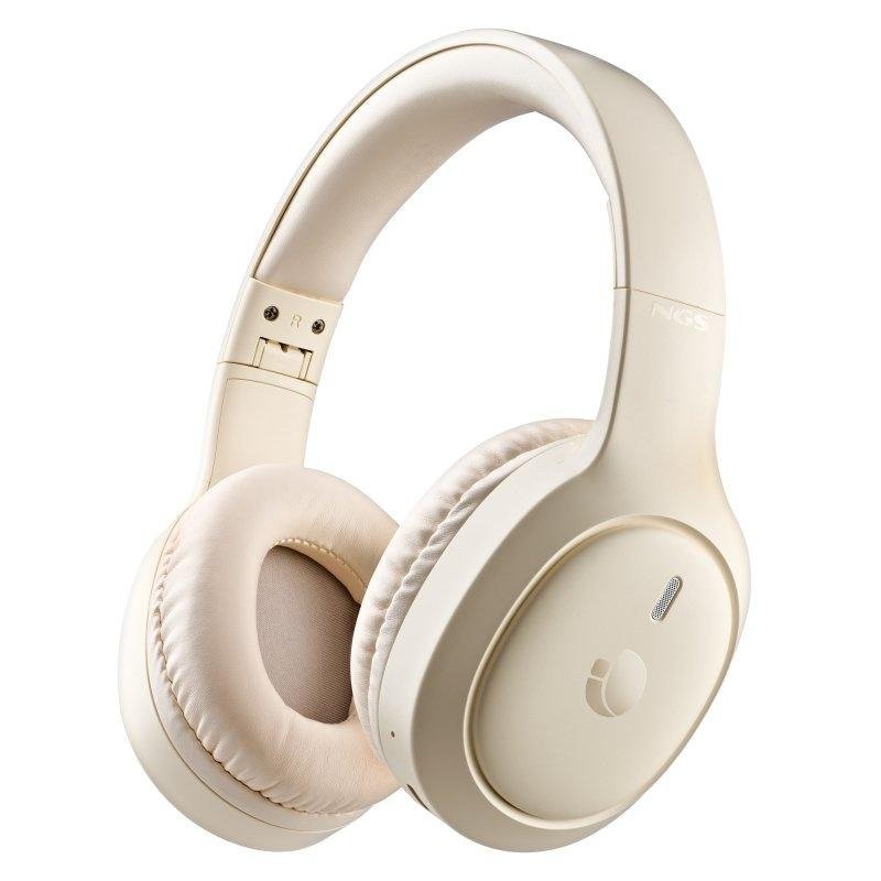 Auriculares NGS Artica Tempest Wireless Bluetooth/Micrófono/Jack Beige Auriculares NGS Artica Tempest Wireless Bluetooth/Micrófono/Jack Beige