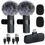 Micrófono Receptor Oneway USB C Lavalier 2 Microfonos Pinza Wireless