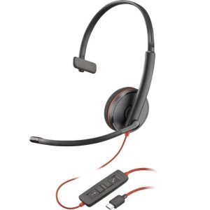 Auricular + Micrófono Poly Blackwire 3210 Monoaural USB-C + Adaptador Usb-a