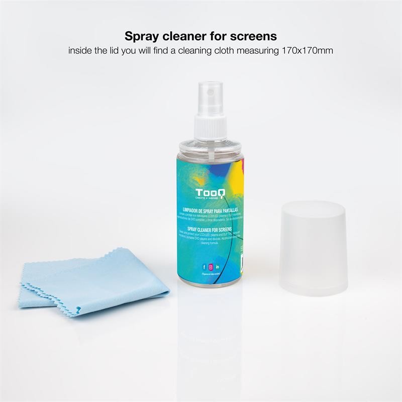 Kit TooQ Spray Limpiador Pantalla 150ML + Paño Microfibra Kit TooQ Spray Limpiador Pantalla 150ML + Paño Microfibra