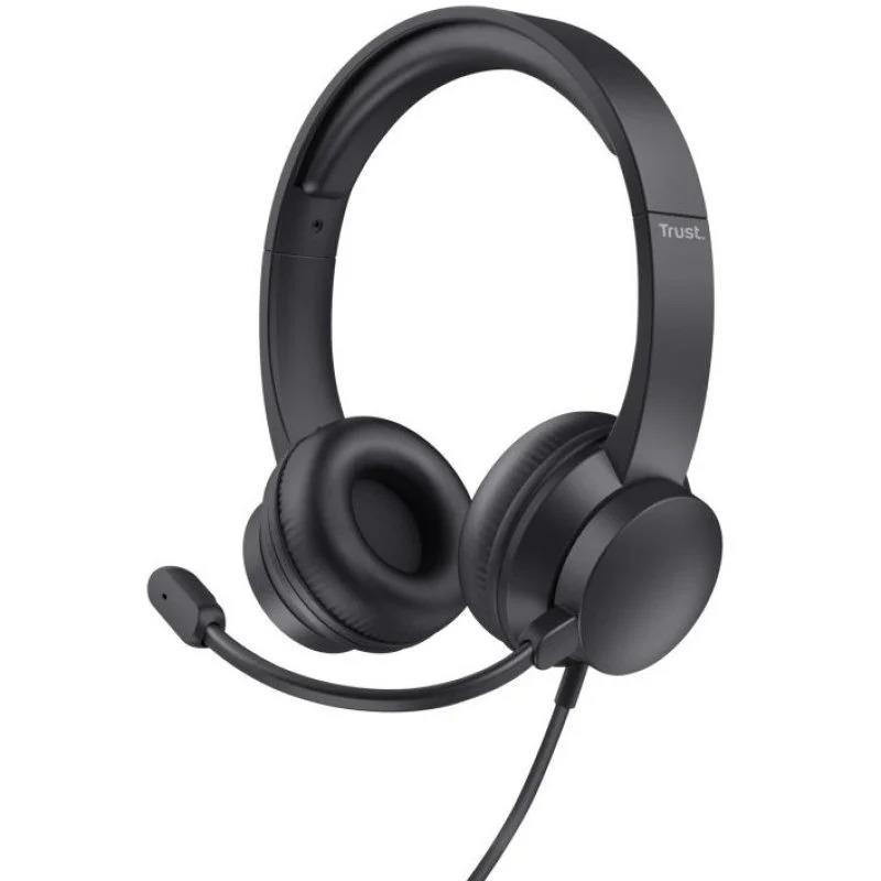 Auriculares + Micrófono Trust HS-150 Headset 3.5MM Black