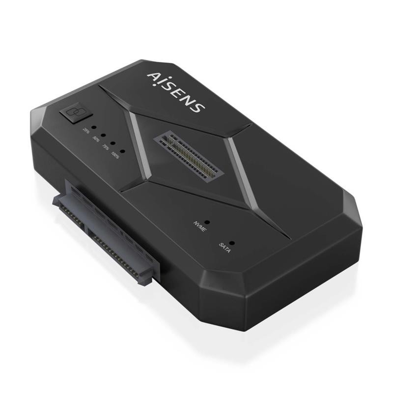 Dock Station Clone Aisens 3.5/2.5 SATA M2 NVMe USB 3.0 Black