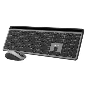 Teclado + Ratón NGS Eclipse Slim Silent Wireless BT Multi Recargable Grey