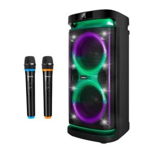 Altavoz Phoenix Rumbleboss XL USB FM BT RGB 160W Karaoke + 2 Micrófono