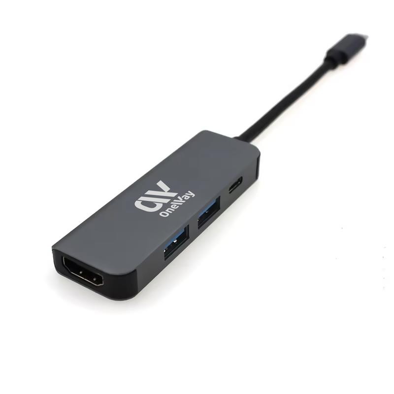 Dock Hub Oneway USB-C 4 en 1 HDMI 4K + 2 USB 3.0 + USB-C Grey