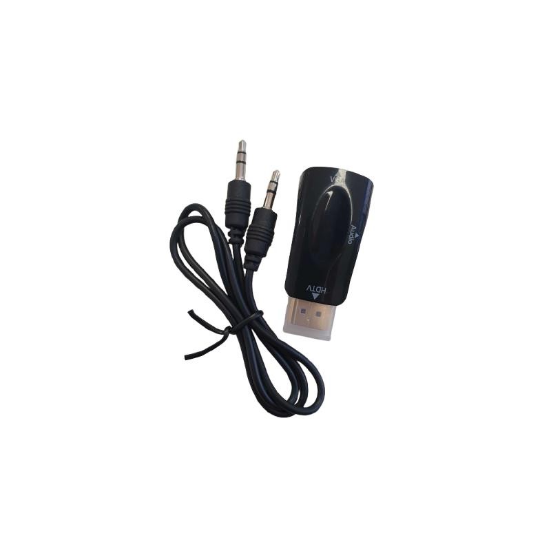Adaptador Conversor Oneway HDMI/M a VGA/H + Audio Jack 3.5MM Black Adaptador Conversor Oneway HDMI/M a VGA/H + Audio Jack 3.5MM Black