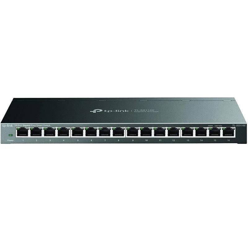 Switch TP-Link 16 Puertos Gigabit TL-SG116E Metalica Switch TP-Link 16 Puertos Gigabit TL-SG116E Metalica