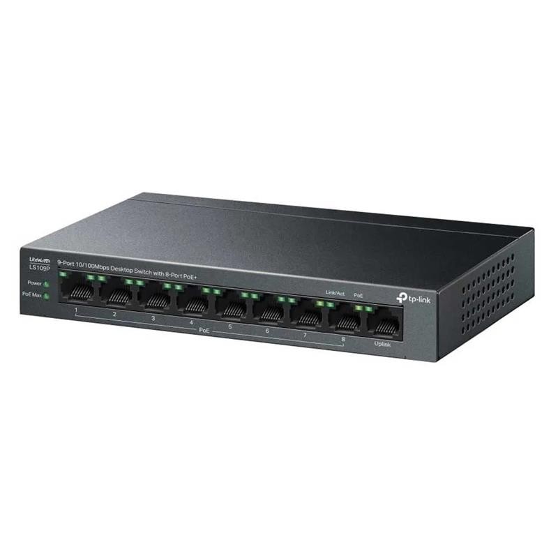 Switch TP-Link Ethernet 9 Puertos Poe+ LS109P