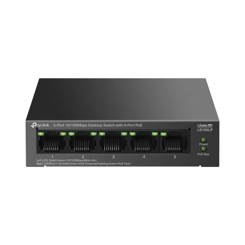 Switch TP-Link Ethernet 5 Puertos Poe+ LS105LP