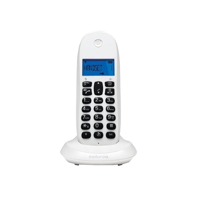 Teléfono Motorola C1001 Call Blocking Dect Wireless White Teléfono Motorola C1001 Call Blocking Dect Wireless White