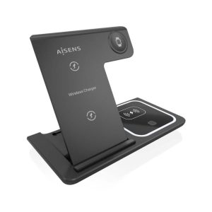 Base Cargador Aisens Smartphone/Apple Watch/Auriculares Wireless Black
