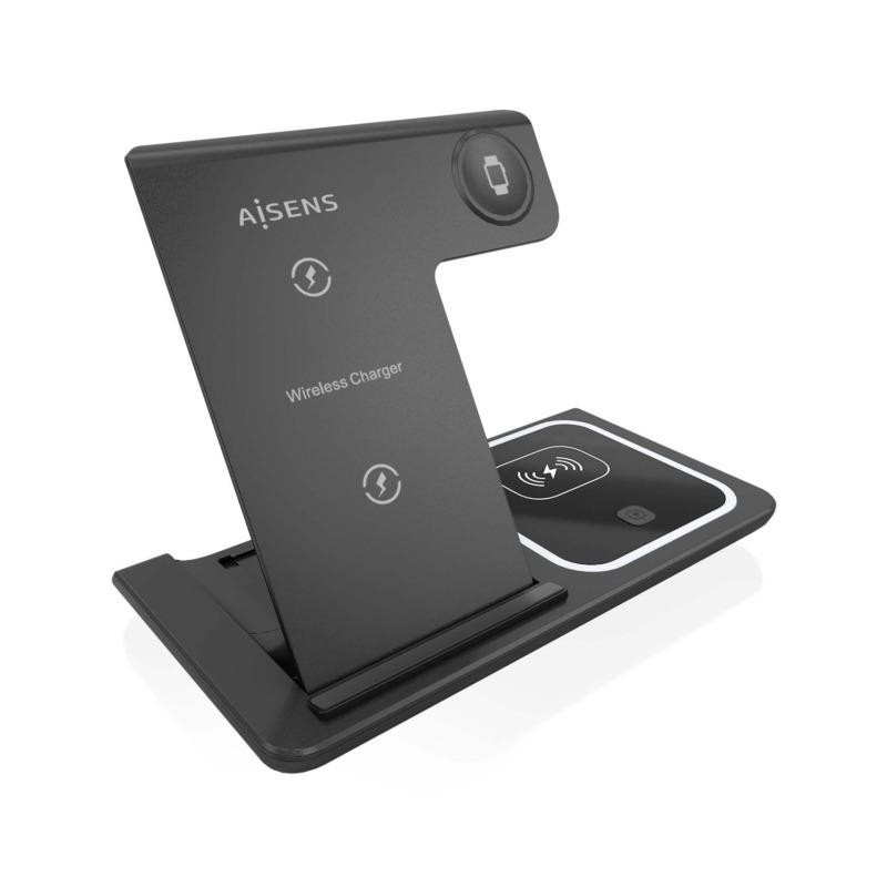 Base Cargador Aisens Smartphone/Apple Watch/Auriculares Wireless Black