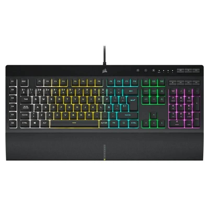 Teclado Gaming Corsair K55 Pro USB Icue RGB Black + Reposamuñeca