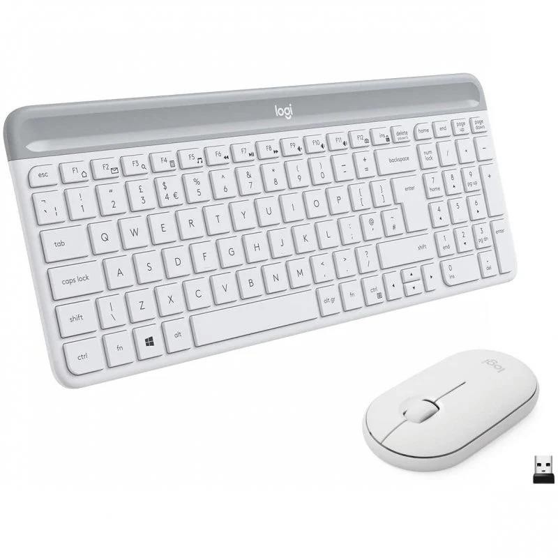 Teclado + Ratón Logitech MK470 Slim Wireless Silent White