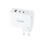 Cargador de Pared TooQ 100W Usb-a/Qc+ 2XUSB-C/PD White