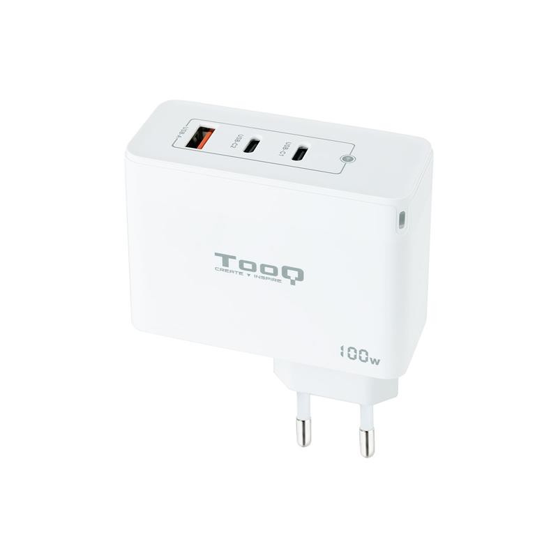 Cargador de Pared TooQ 100W Usb-a/Qc+ 2XUSB-C/PD White Cargador de Pared TooQ 100W Usb-a/Qc+ 2XUSB-C/PD White