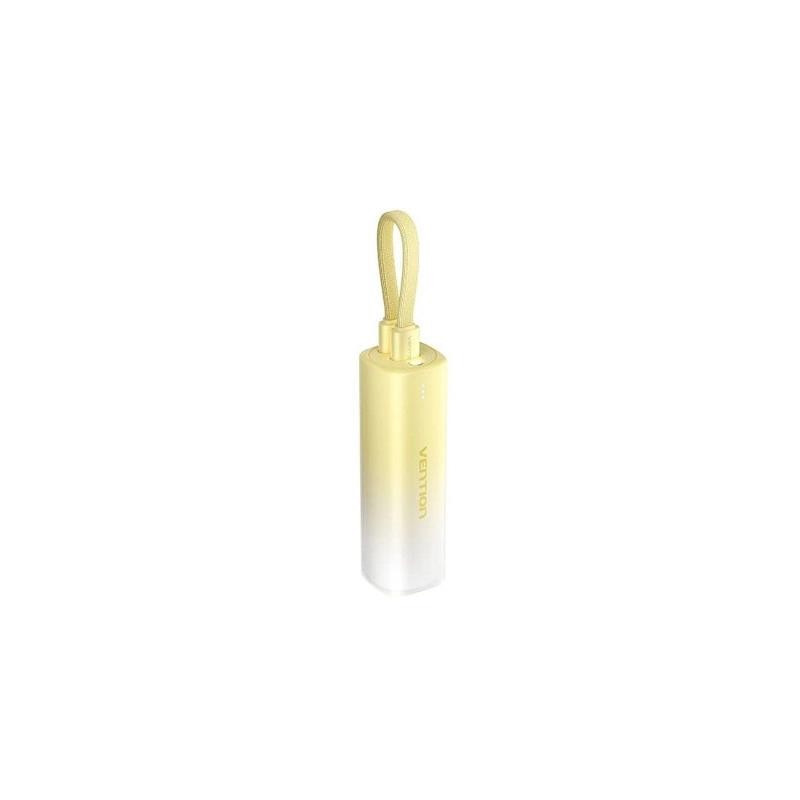 Powerbank Vention 5000MAH USB-C + Lightning 20W Yellow Powerbank Vention 5000MAH USB-C + Lightning 20W Yellow