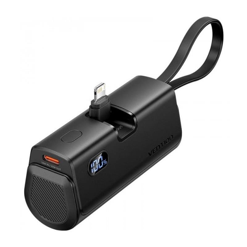 Powerbank Vention 4800MAH USB-C + Lightning Plegable 22.5W Black Powerbank Vention 4800MAH USB-C + Lightning Plegable 22.5W Black