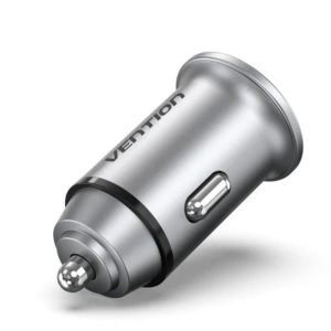 Cargador Coche Smartphone Vention 20W Usb-a USB-C Silver